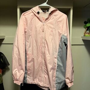 Women's Pink and Gray Hooded Jacket